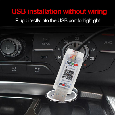5V PVC USB LED Strip Lights 110cm with APP Remote Control Multi Lighting Modes for Interior Atmosphere
