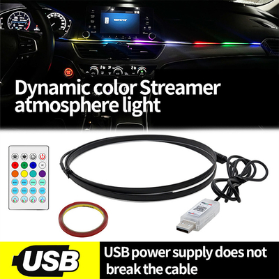 5V PVC USB LED Strip Lights 110cm with APP Remote Control Multi Lighting Modes for Interior Atmosphere