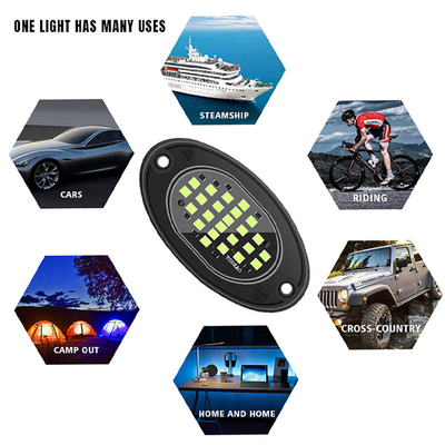 12V Waterproof Chassis Light 2835 LED Single Color Pure White 24 LED Rock Light For Truck Jeep ATV UTV Offroad Underglow