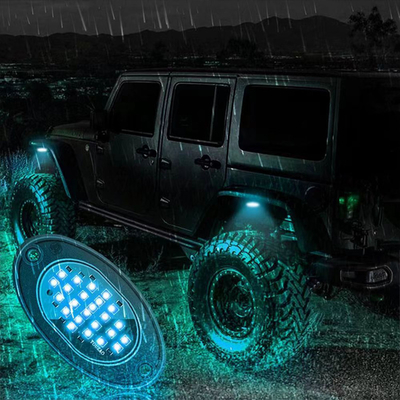 12V Waterproof Chassis Light 2835 LED Single Color Pure White 24 LED Rock Light For Truck Jeep ATV UTV Offroad Underglow