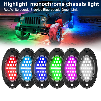 12V Waterproof Chassis Light 2835 LED Single Color Pure White 24 LED Rock Light For Truck Jeep ATV UTV Offroad Underglow