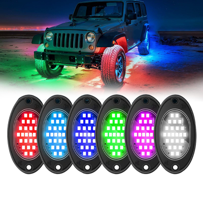 12V Waterproof Chassis Light 2835 LED Single Color Pure White 24 LED Rock Light For Truck Jeep ATV UTV Offroad Underglow