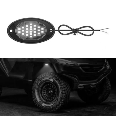 12V Waterproof Chassis Light 2835 LED Single Color Pure White 24 LED Rock Light For Truck Jeep ATV UTV Offroad Underglow