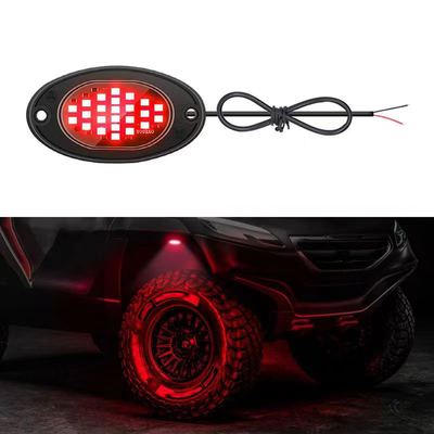 12V Waterproof Chassis Light 2835 LED Single Color Pure White 24 LED Rock Light For Truck Jeep ATV UTV Offroad Underglow