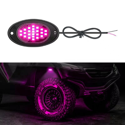 12V Waterproof Chassis Light 2835 LED Single Color Pure White 24 LED Rock Light For Truck Jeep ATV UTV Offroad Underglow