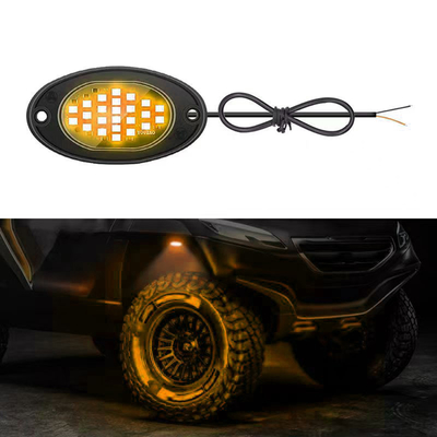 12V Waterproof Chassis Light 2835 LED Single Color Pure White 24 LED Rock Light For Truck Jeep ATV UTV Offroad Underglow