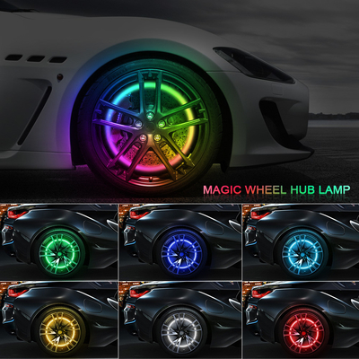 RGB SMD 5050 LED Strip IP67 Waterproof LED Car Wheel Hub Color Light RGB Wheel LED Lights For Car Rims With App Control