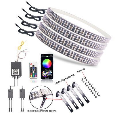 RGB SMD 5050 LED Strip IP67 Waterproof LED Car Wheel Hub Color Light RGB Wheel LED Lights For Car Rims With App Control