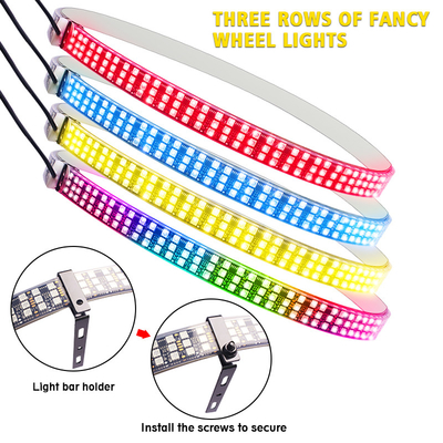 RGB SMD 5050 LED Strip IP67 Waterproof LED Car Wheel Hub Color Light RGB Wheel LED Lights For Car Rims With App Control