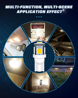 194 Automotive LED Light Bulbs 6500K Wedge T10 SMD 5050 Chips