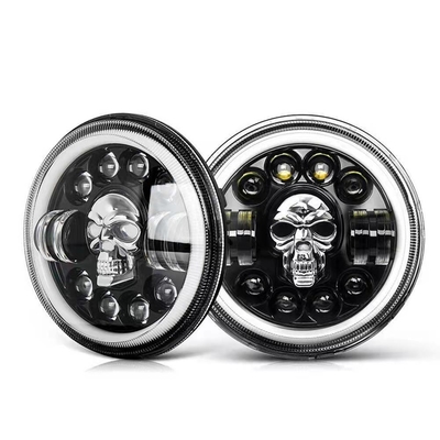 7Inch Round Motorcycle LED Headlights For Harley Royal Enfield 12000lm