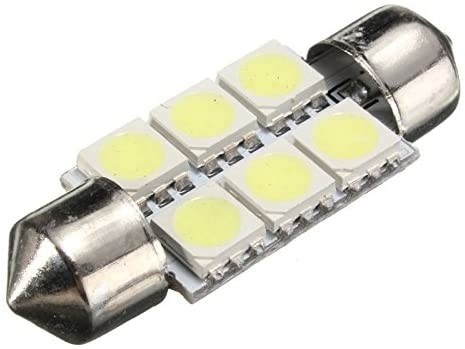 Festoon C5W 5050 6SMD LED Car Interior Lights Lamp Bulb Dome Blue White DC 12V 31mm 36mm 39mm 41mm
