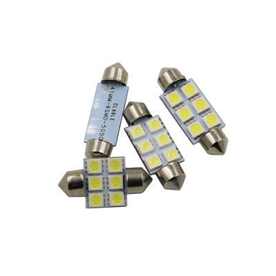 Festoon C5W 5050 6SMD LED Car Interior Lights Lamp Bulb Dome Blue White DC 12V 31mm 36mm 39mm 41mm