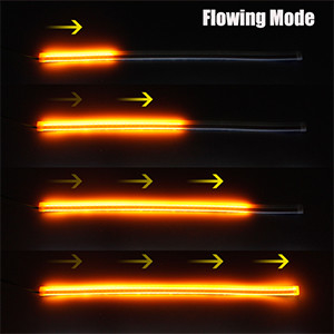 Flowing Bar Silicone Drl Daytime Running Lights 45CM 17.7&quot; White Amber Flexible LED Tube Strip