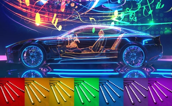 4 Pcs 48 Led Strip Car Interior Atmosphere Lights IP65 With USB Port APP Control