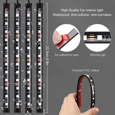 4 Pcs 48 Led Strip Car Interior Atmosphere Lights IP65 With USB Port APP Control