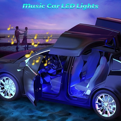 4 Pcs 48 Led Strip Car Interior Atmosphere Lights IP65 With USB Port APP Control