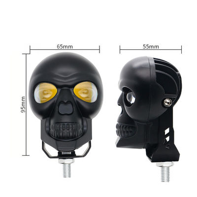 3inch 40w Motorcycle Skull Headlights External Spotlight LED Mini Driving Light Dual Color