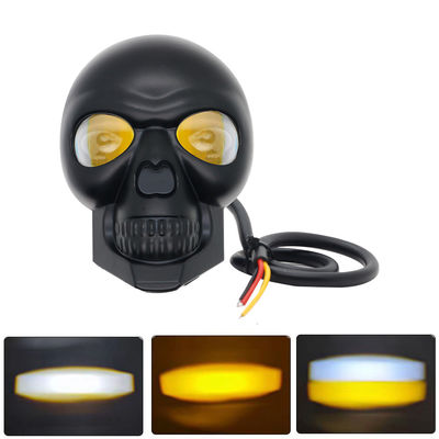 3inch 40w Motorcycle Skull Headlights External Spotlight LED Mini Driving Light Dual Color