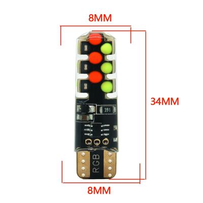 Brightness New type car Interior led light bulb T10 5050 6SMD RGB color With RGB With Remote strobe flashing lights