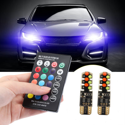Brightness New type car Interior led light bulb T10 5050 6SMD RGB color With RGB With Remote strobe flashing lights