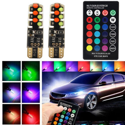 Brightness New type car Interior led light bulb T10 5050 6SMD RGB color With RGB With Remote strobe flashing lights
