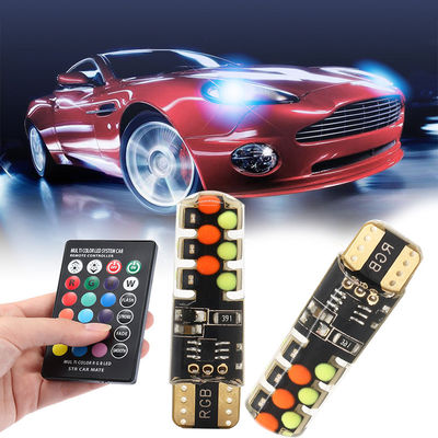 Brightness New type car Interior led light bulb T10 5050 6SMD RGB color With RGB With Remote strobe flashing lights