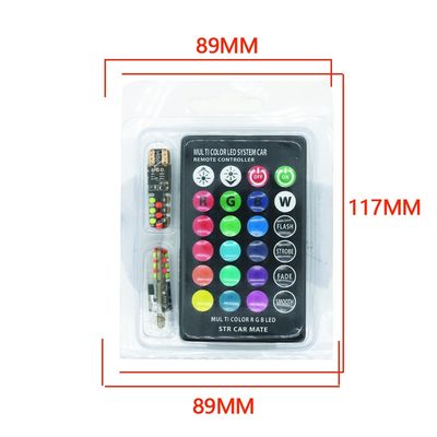 Brightness New type car Interior led light bulb T10 5050 6SMD RGB color With RGB With Remote strobe flashing lights