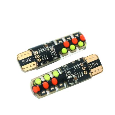 Brightness New type car Interior led light bulb T10 5050 6SMD RGB color With RGB With Remote strobe flashing lights