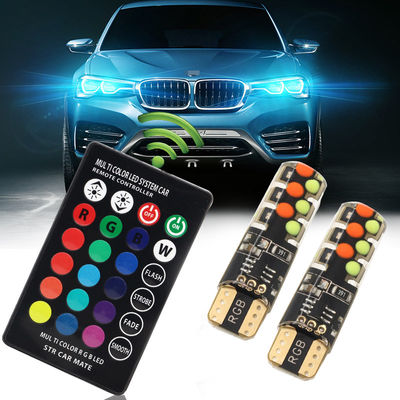 Brightness New type car Interior led light bulb T10 5050 6SMD RGB color With RGB With Remote strobe flashing lights