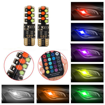 Brightness New type car Interior led light bulb T10 5050 6SMD RGB color With RGB With Remote strobe flashing lights