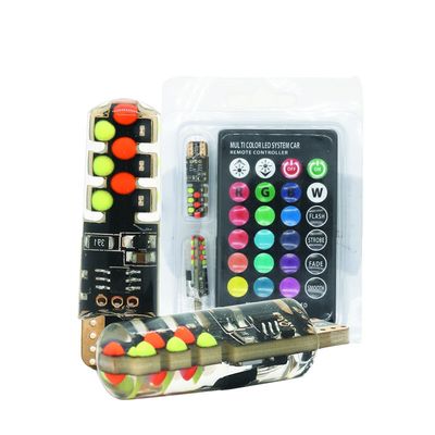Brightness New type car Interior led light bulb T10 5050 6SMD RGB color With RGB With Remote strobe flashing lights