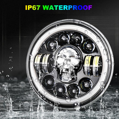 7Inch Round Motorcycle LED Headlights For Harley Royal Enfield 12000lm